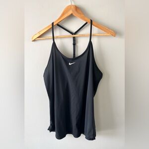 Nike Dri-FIT Black Adjustable T-Strap Tank Top Women's Size L Athletic Workout